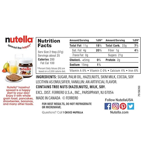 Miniatura 2 de Nutella Avellana para untar 335 onzas cada una 4 unidades