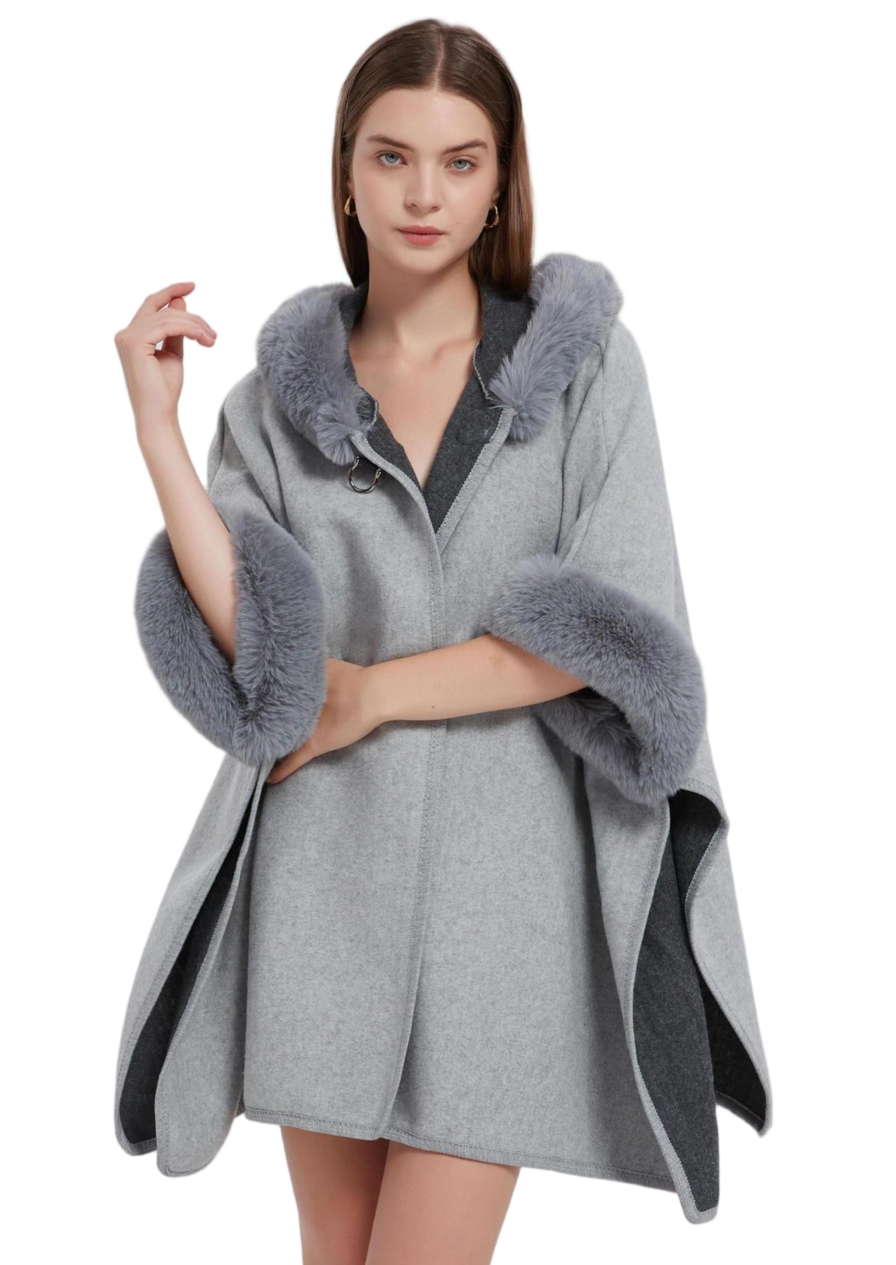 Women's Cardigan Shawl Cape Cloak Winter Warm Hoodie Cardigan Coat
