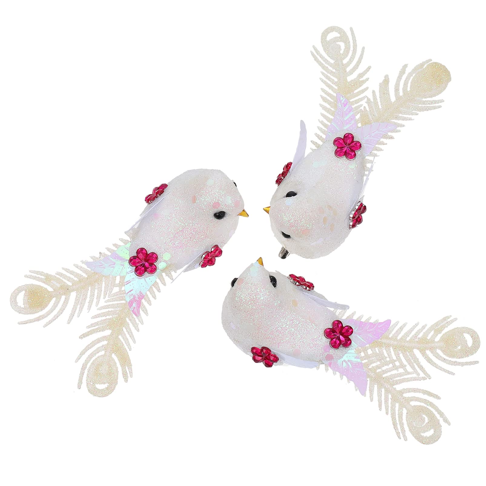 NUOBESTY 24pezzi Uccelli Artificiali Per Decorazioni Natalizie Uccelli Realistici Per Albero Di Natale e Decorazioni Per Ufficio Facili Da Appendere e Conservare Per Feste e
