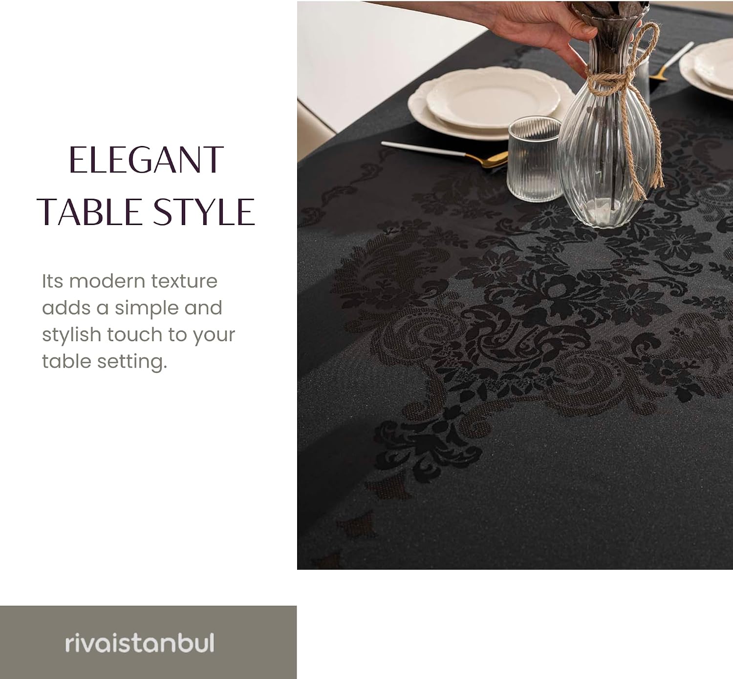 Rectangular & Round Tablecloth for Dining & Picnic | Botanical Print Fabric Table Cover for Indoor Outdoor Tables | Durable Table Cloth for Kitchen, Parties, Holidays & Everyday Use