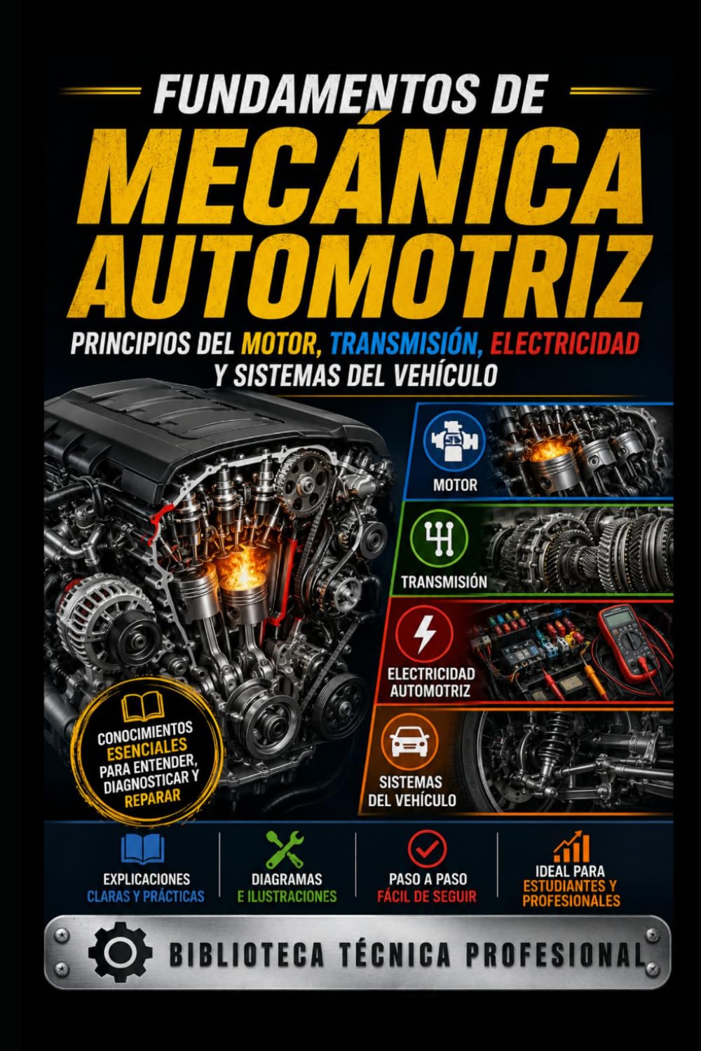 Fundamentos de Mecánica Automotriz: Principios del Motor, Transmisión, Electricidad y Sistemas del Vehículo: Biblioteca Técnica Profesional (Mecánica fácil para el mundo real)