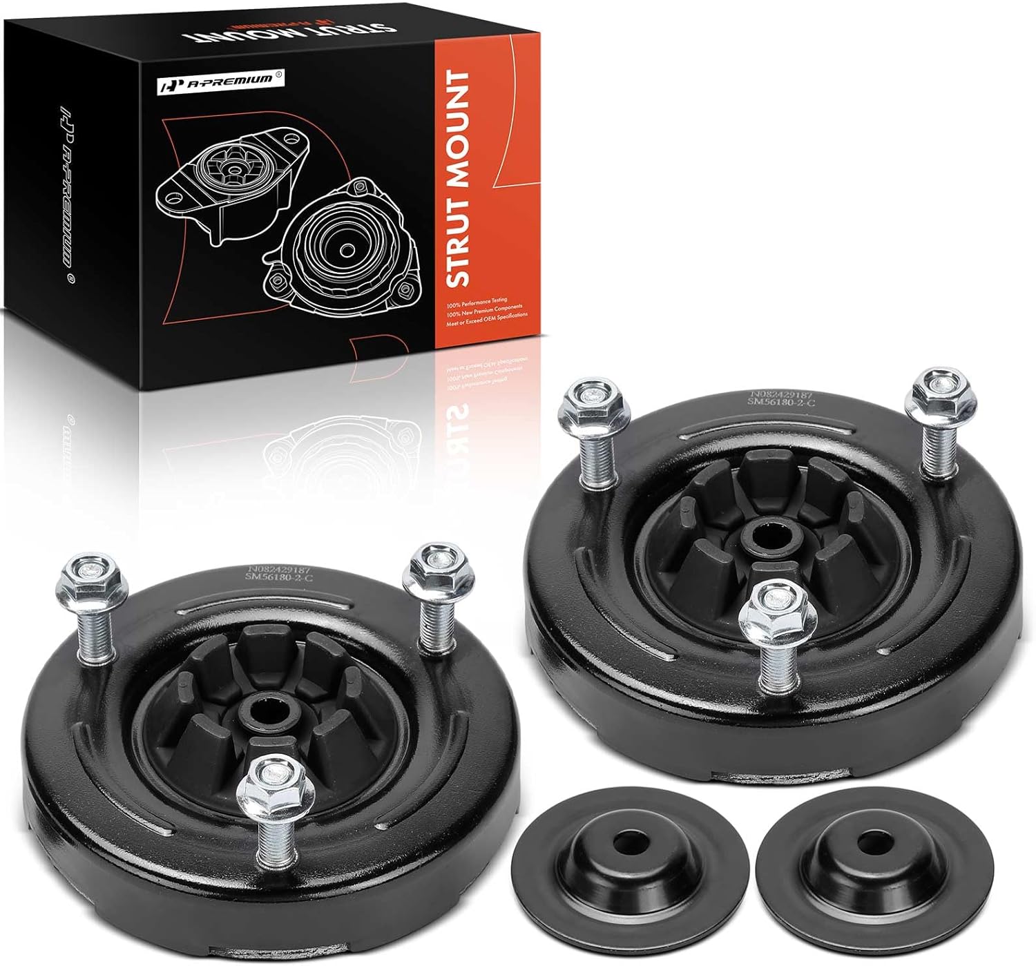 A-Premium Front Suspension Strut Mounts Compatible with Hyundai Sonata 2006-2010, Azera 2006-2011 & Kia Amanti 2007-2009, 2-Pack