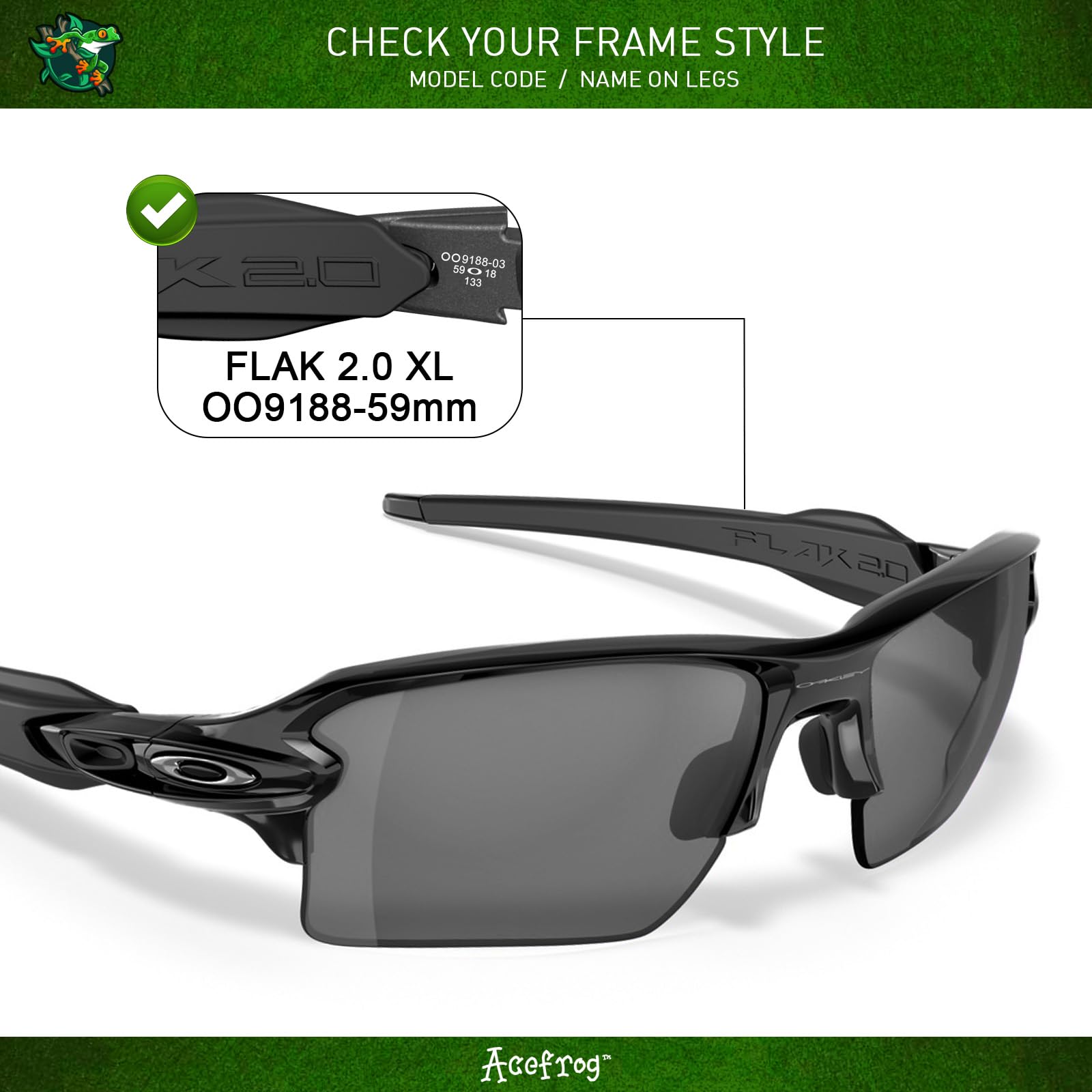 Acefrog 4 pares de lentes polarizadas de repuesto para gafas de sol Oakley Flak 2.0 XL OO9188, ajuste perfecto, inastillables, antiarañazos, paquete económico
