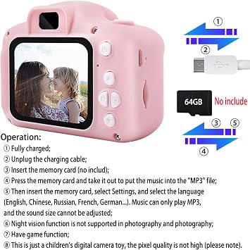 X2S Kids Camera 2inch Screen Digital Cameras 13Million Pixels Student Camera Children Selfie Video Taking Cameras