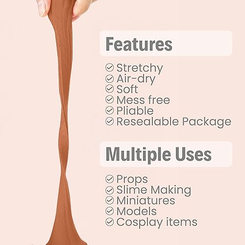 Miniatura 2 de BOHS Arcilla de espuma de chocolate, esponjosa, suave, seca al aire, para proyectos escolares, cosplay, horneado falso, suministros de limo, 3.53