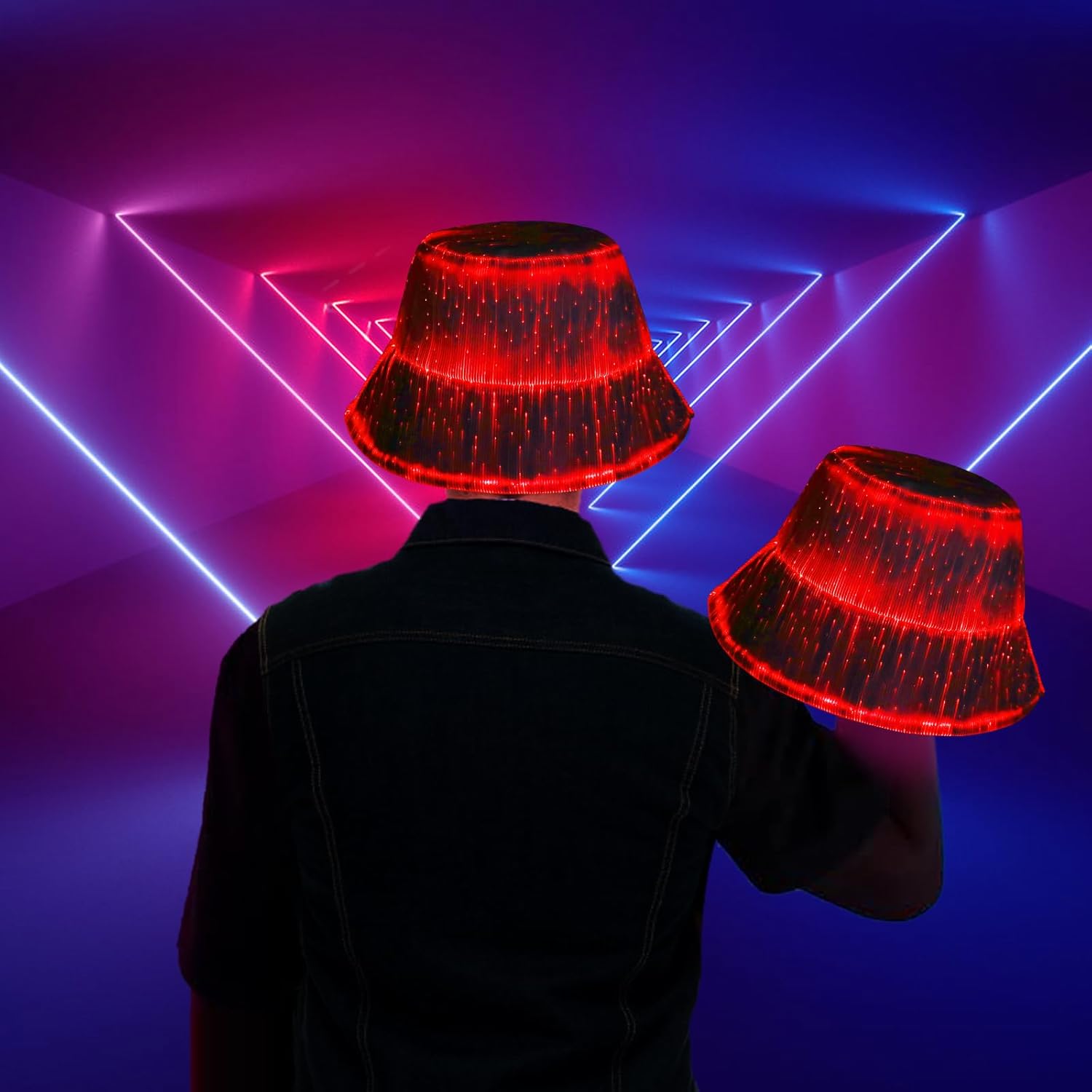 LED bucket hat, Rave hat with light up hat 7 colors crazy hat, Glowing in the dark hat with USB rechargeable - Image 7