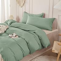 Vista 63 de SAPHREAS Juego de funda de edredón, 100% algodón extrasuave, tamaño individual, lavanda, 2 piezas, 1 funda de edredón de 68 x 90 pulgadas con Crema