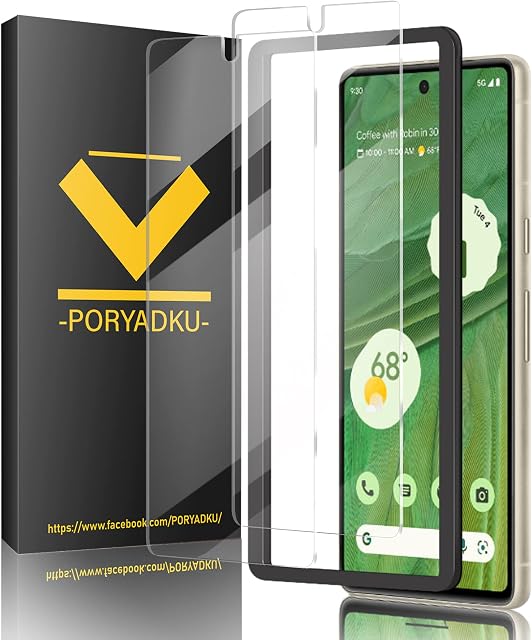 Ansxiy (2 Pcs+1) For Google Pixel 7 Screen Protector (2 Pcs) + Alignment Tool, [100% Fingerprint Unlock] 9H Hardness, for Google Pixel 7 5G Tempered Glass Screen Protector