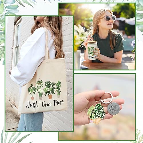 Miniatura 9 de Nefelibata Regalos para amantes de las plantas para mujeres, bolsa de mano Plant Lady de 16 onzas, taza de café helado Just One More con tapa de