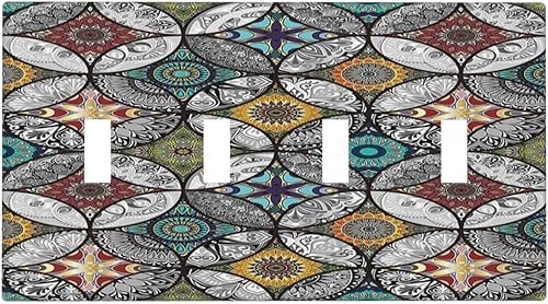 Miniatura 77 de Cubiertas de Interruptor de Luz de 1 Gang Medieval Abstracto Moderno Luna Estrellado Gran Ola Toggle Simple Placa de Pared Cubierta Decorativa de