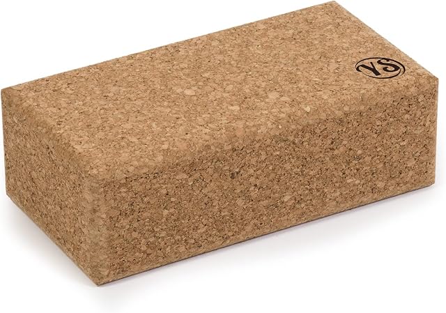 Yoga Studio Standard Cork Brick - 23 x 12 x 7.5cm Anti-Bacterial Yoga Brick with Bevelled Edges. Exercise Accessory