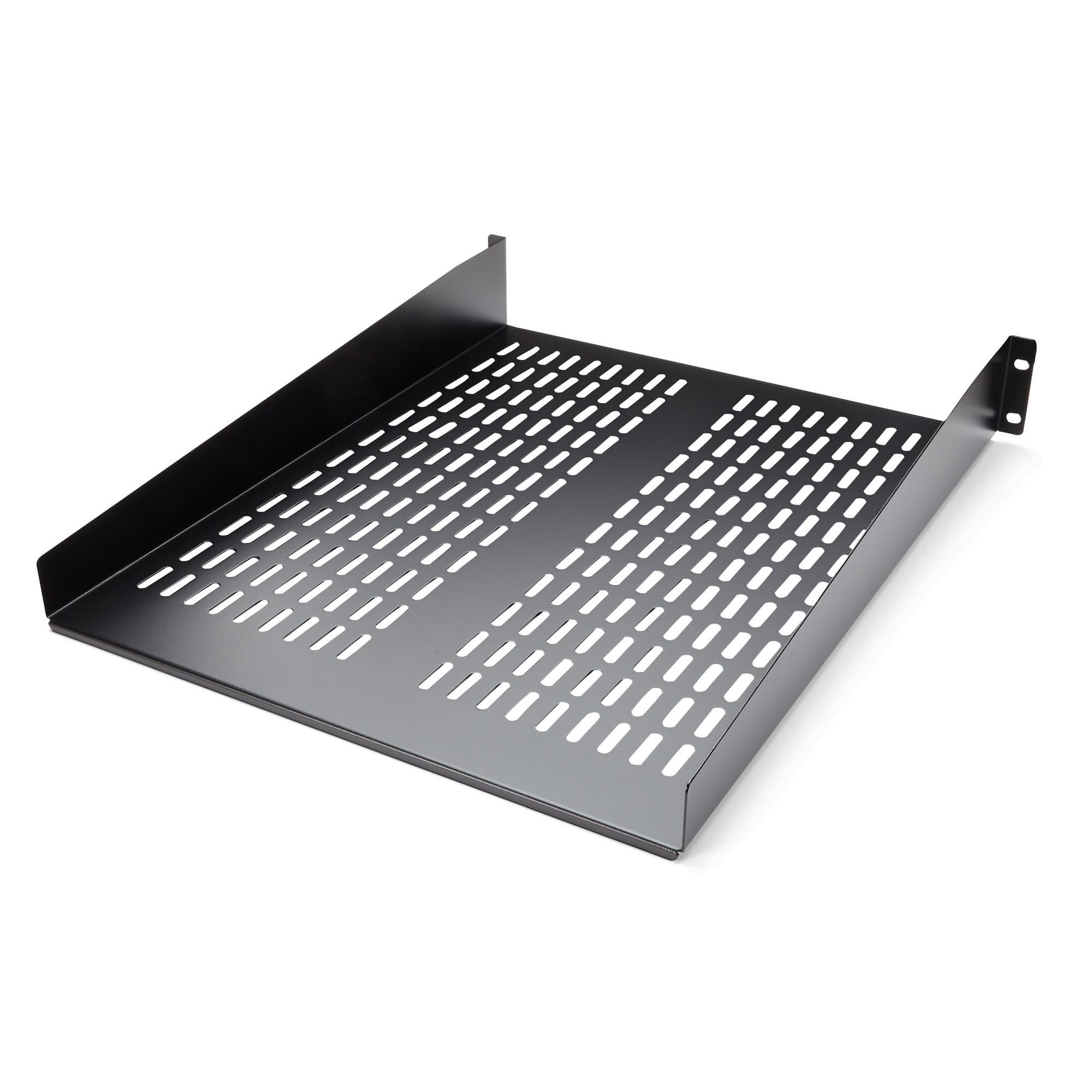'StarTech. com Ripiano per armadio server rack universale montaggio 2U 22 in profondità fissa – 22 kg – Accessorio per rack (Nero, 22,6 kg, 55,88 cm (22), 48,27 cm, 56 cm, 8,8 cm
