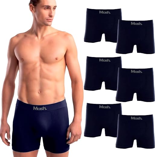 Kit 6 Cuecas Boxer Mash Microfibra Sem Costura Box Masculina Adulto