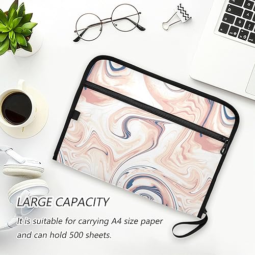 Miniatura 6 de Beige Cream Expandable Hanging File 13 Pockets A4 Letter Size Expanding File Pocket with Zipper Closure Expandable File Pocket for Students Office