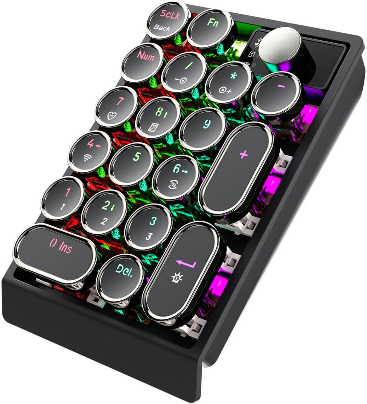 Bewinner Bluetooth Numpad | Wireless Mechanical Number Pad with Hot Swappable Keys, RGB Backlight & Multifunctional Knob for PC, Laptop & Office Use