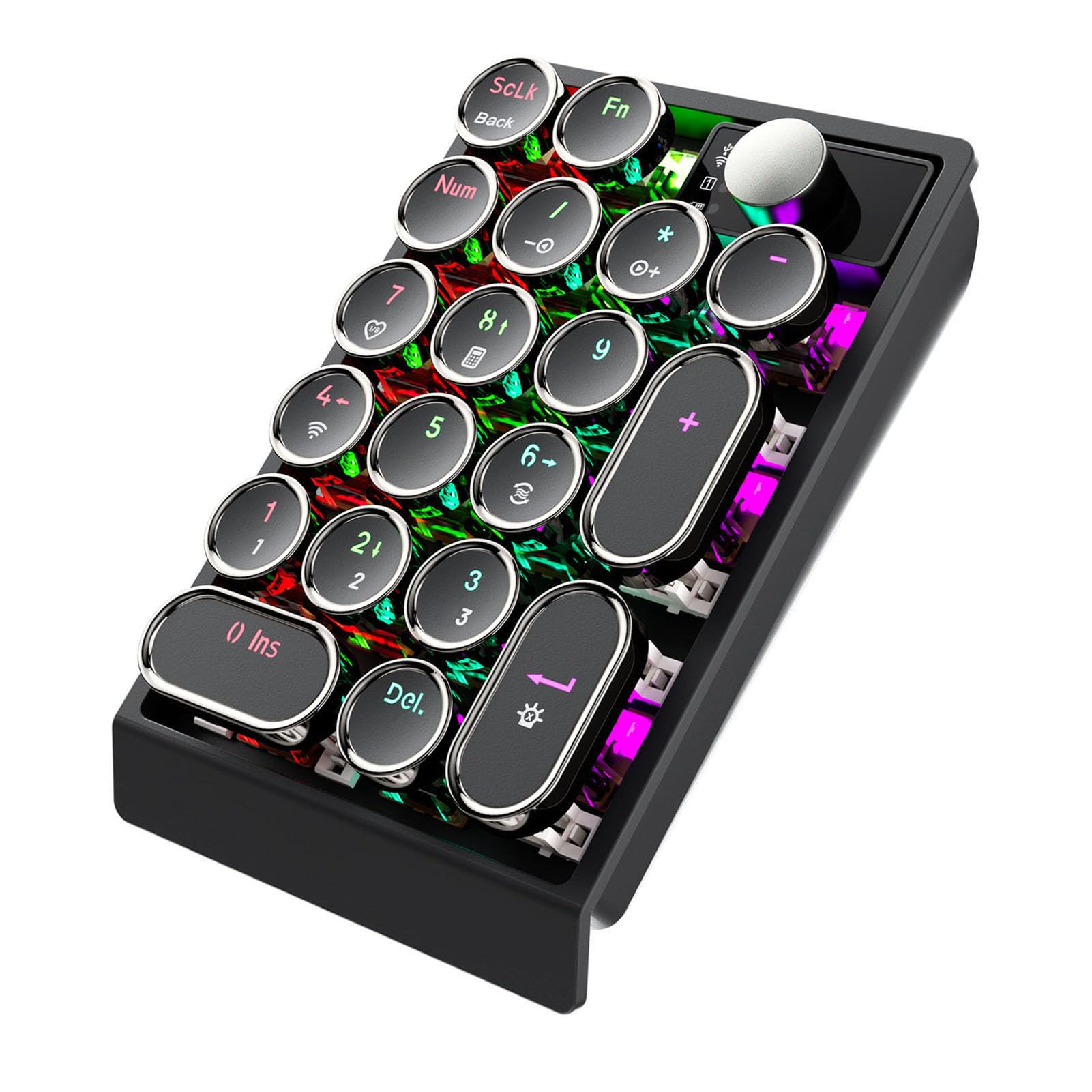 Topiky Pavé Numérique Mécanique Clavier Macro Programmable, 3 Modes Bluetooth 2,4 G USB C Filaire 3 Modes RVB rétroéclairé pavé Numérique Remplaçable à Chaud, 19 Touches, pour