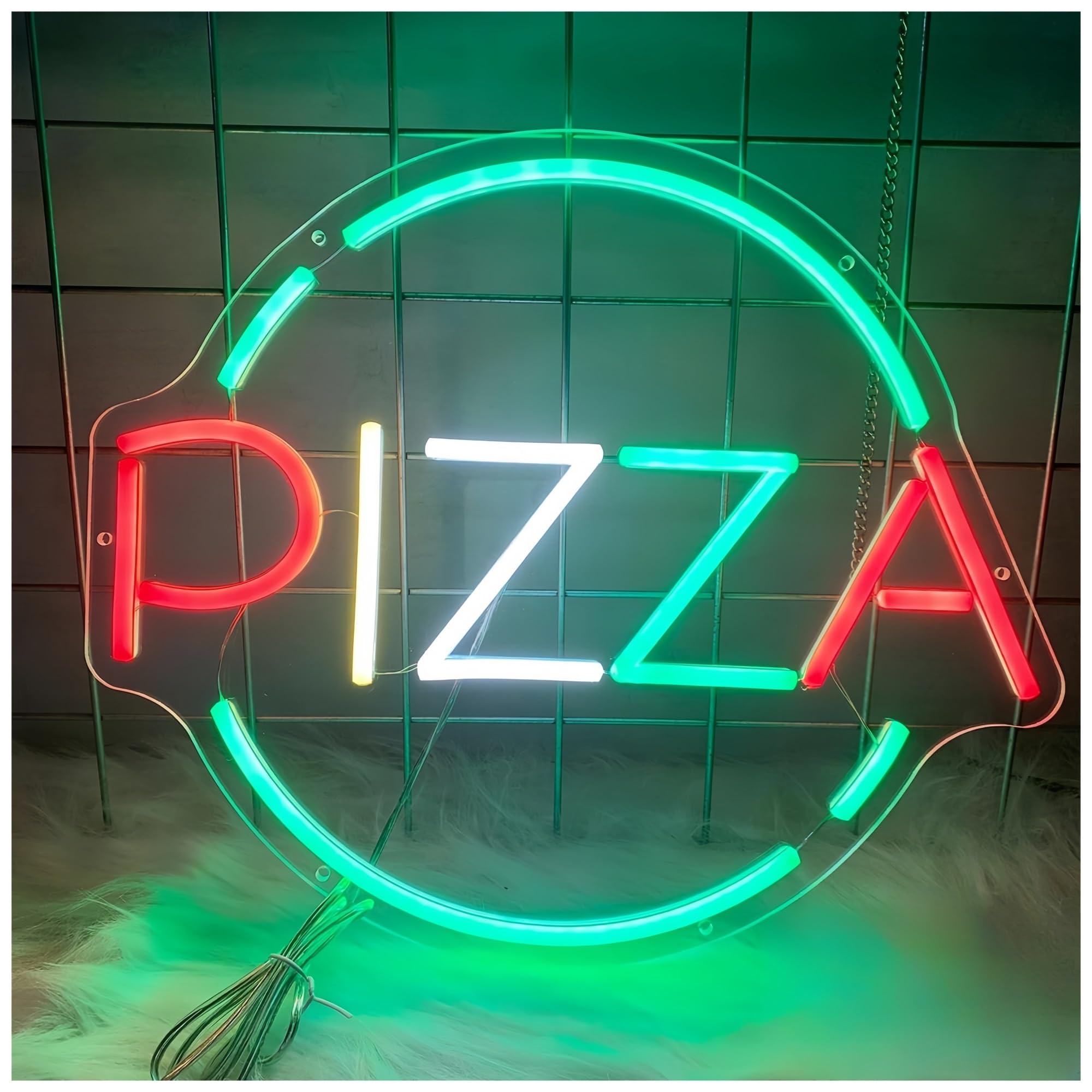 SHOUXI Sign Lamp Pizza Neon Signs for The Shop Restaurant Decor to Make Your Shop More Attractive 34X40cm