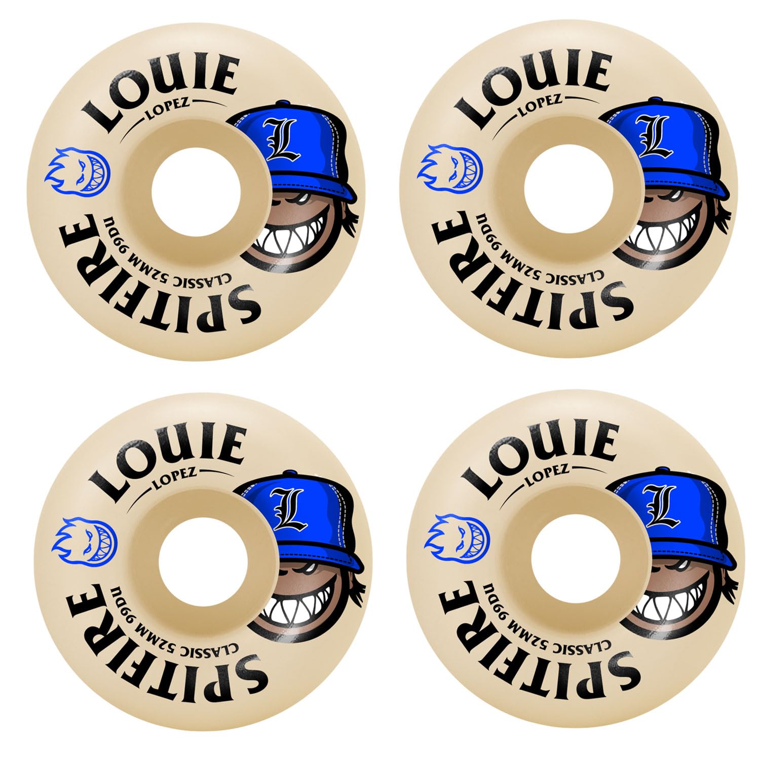 Spitfire Formula Four Louie Burn Squad 99 - Ruedas para monopatín (52 mm), color natural