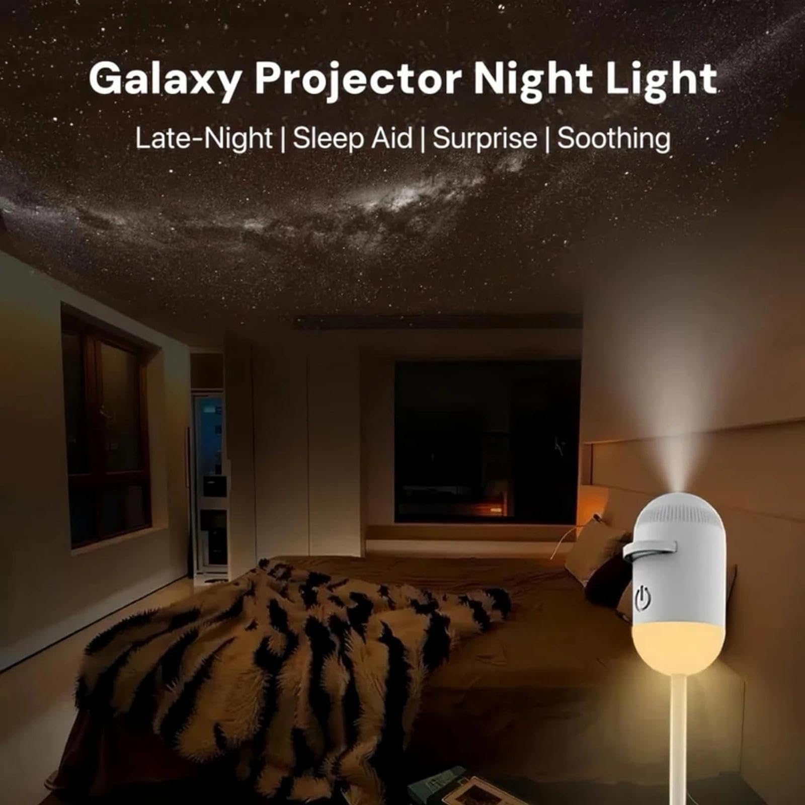plug-and-play hd-sternenprojektor,Galaxy Dream Projector,galaxy Projector Night Light,2-in-1 Galaxyprojector Night Light,2-in-1 Sternenhimmel Projektor 12 Schiebbare Projektionsfolien,für Schlafzimmer
