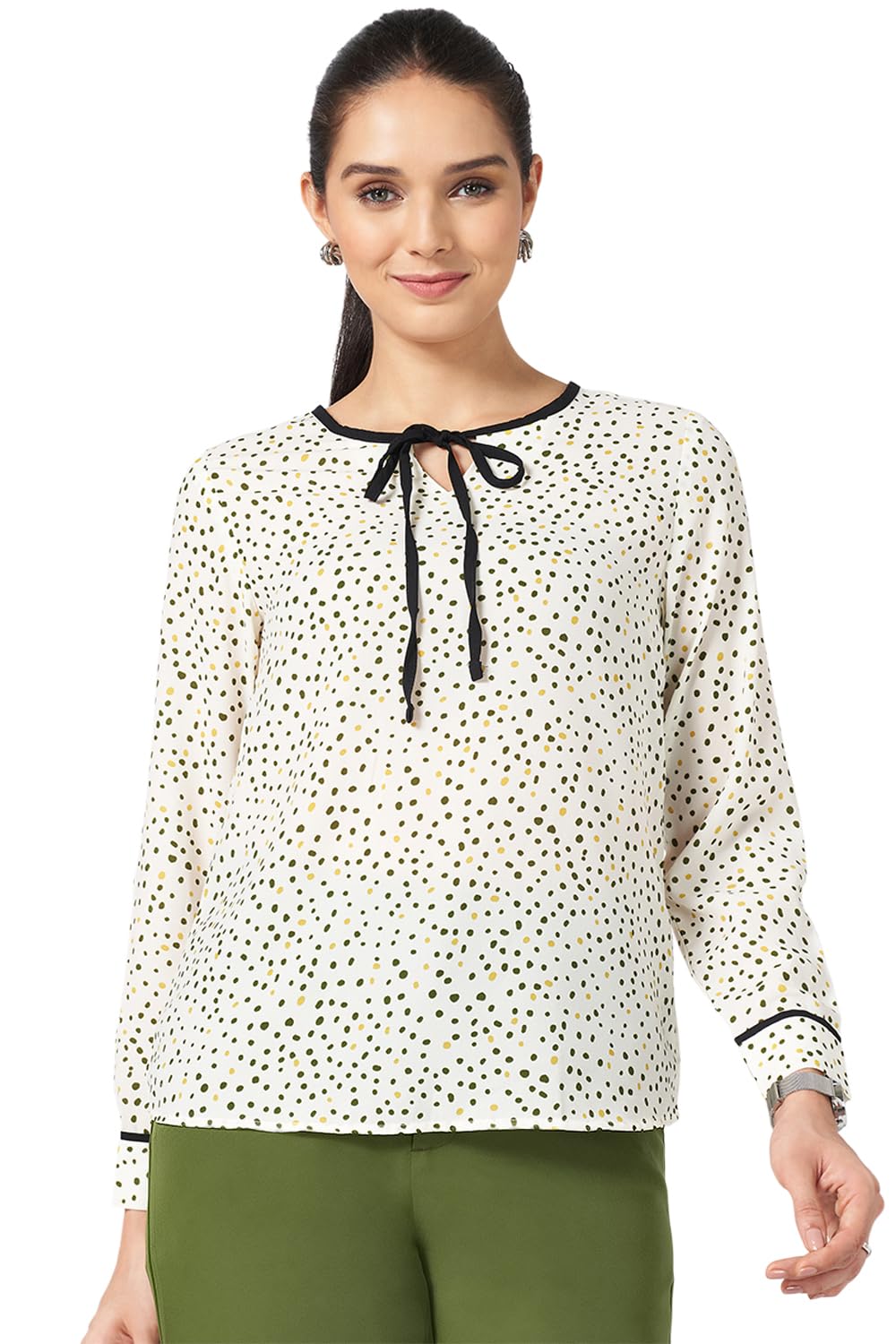 annabelle by pantaloons Women's Polka Print Regular Fit Top-picture-39