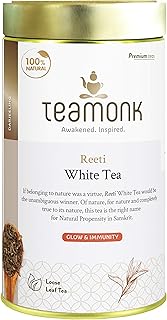 Teamonk Reeti Premium Himalayan Organic White Tea Loose Leaf (62 Cups) - 4.4 oz | 100% Natural Tea | Tea for Glowing Skin | Immunity Boosting Tea | No Additives Thé | Premium Grocery Tea