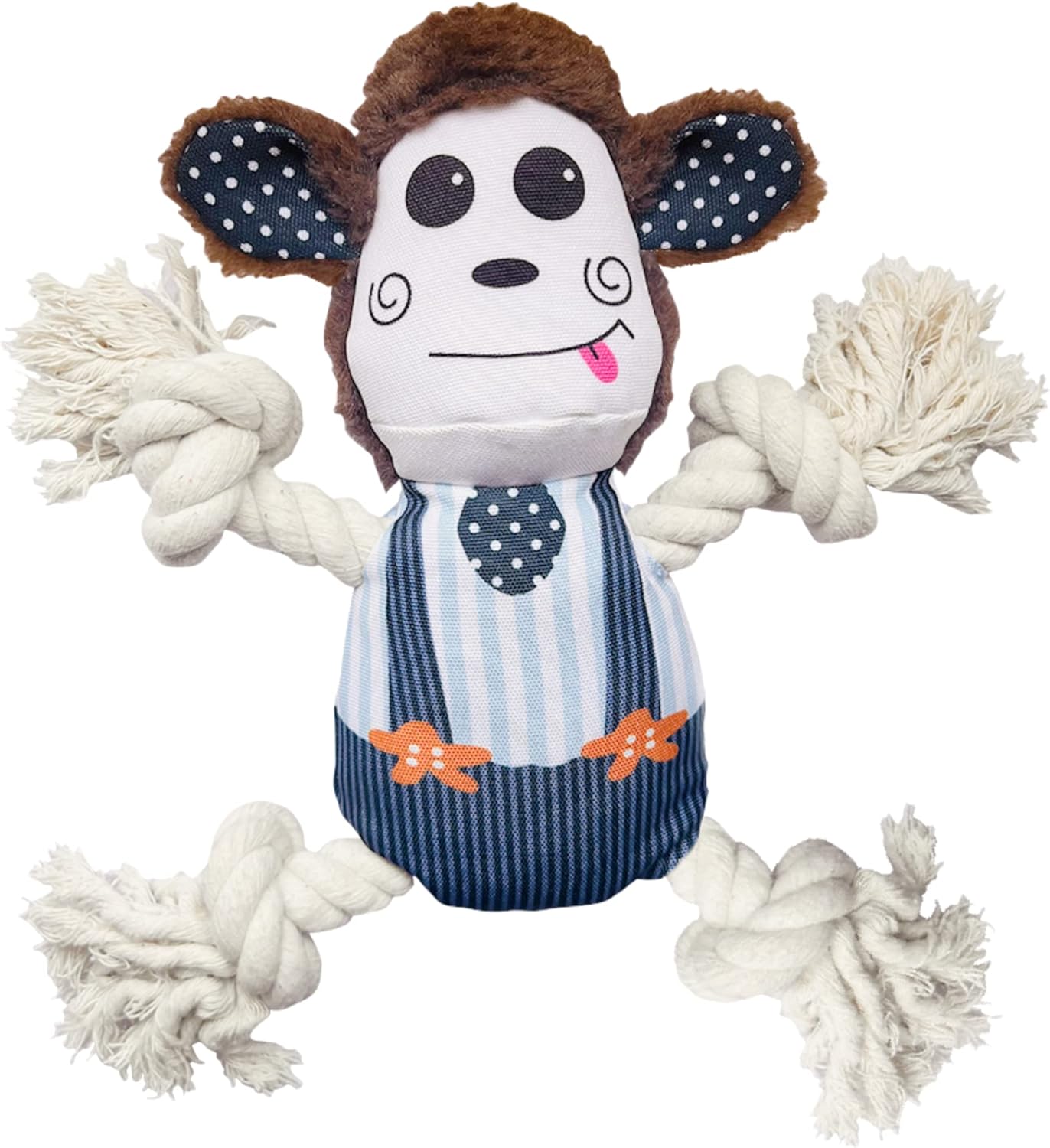 Crinkle Paper Rope Plush Toy for Dogs (Monkey Plush Dog Toy) | Non-Toxic, Soft, Stuffed Interactive Cute Squeaky, Teething Rope Dog Toy | Plush Dog Toy for Small to Medium Dogs