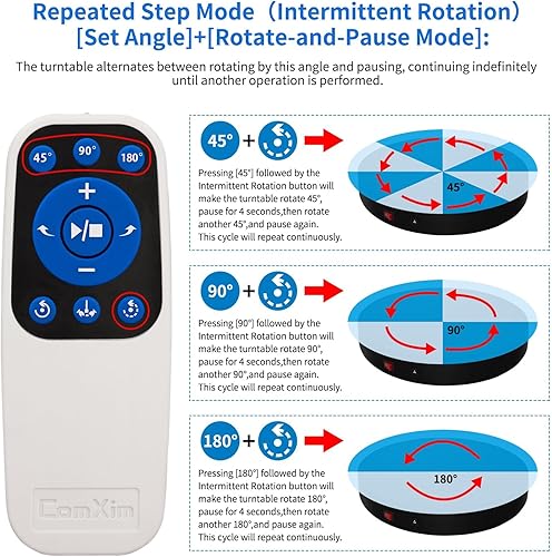 Miniatura 6 de Plataforma giratoria eléctrica motorizada remota Plataforma giratoria giratoria 360 Fotografía Tocadiscos Lazy Susan Base giratoria para fotografía,