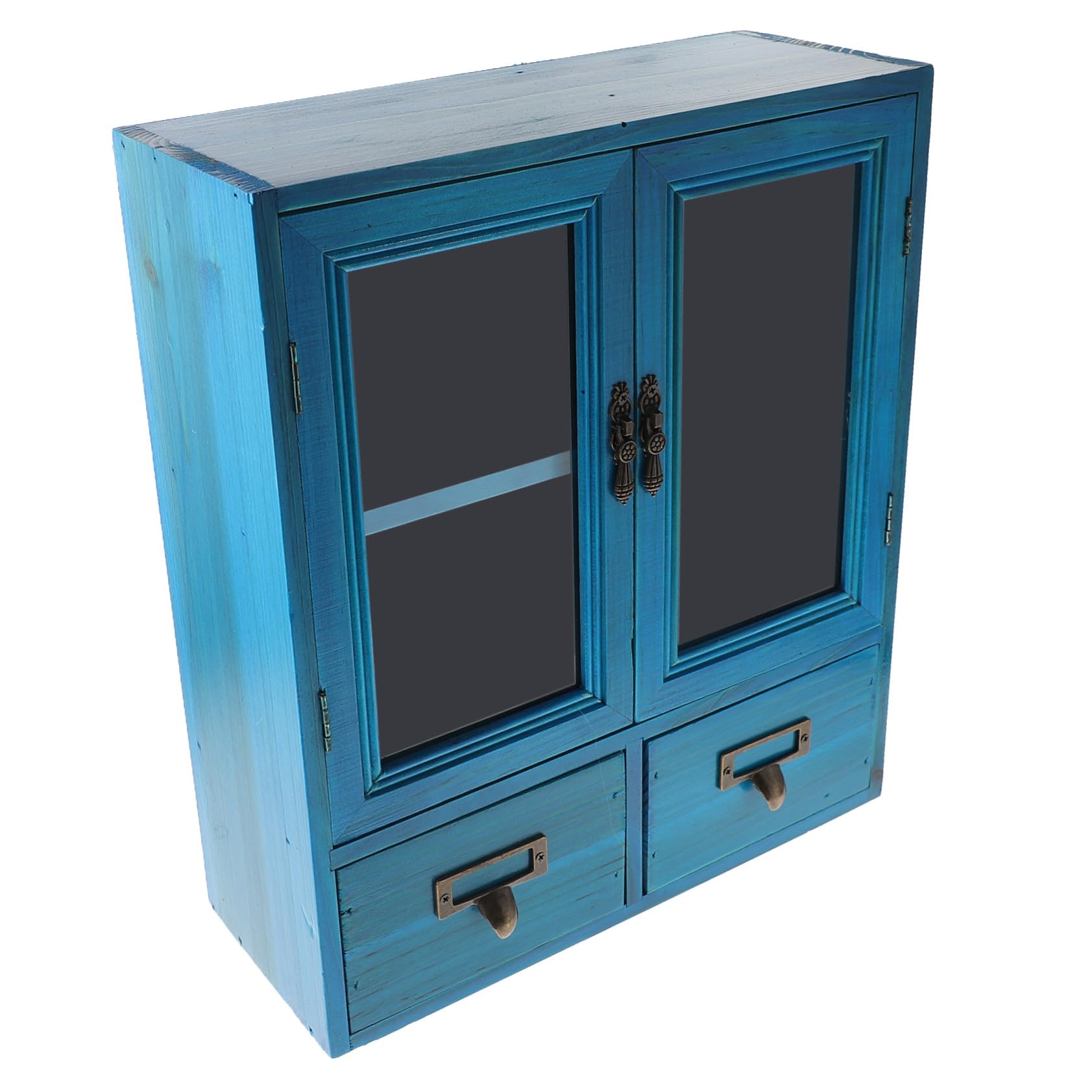 Armadio e Facile da Installare in Legno con Doppia Porta Vintage da Parete Stile Rustico Grande Capacità Pratico per Cucina e Soggiorno