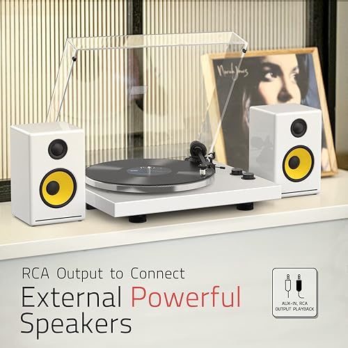 Miniatura 6 de Tocadiscos con salida inalámbrica, conectividad, reproductores de vinilos, transmisión por correa, 33 45 rpm, línea telefónica de velocidad, USB