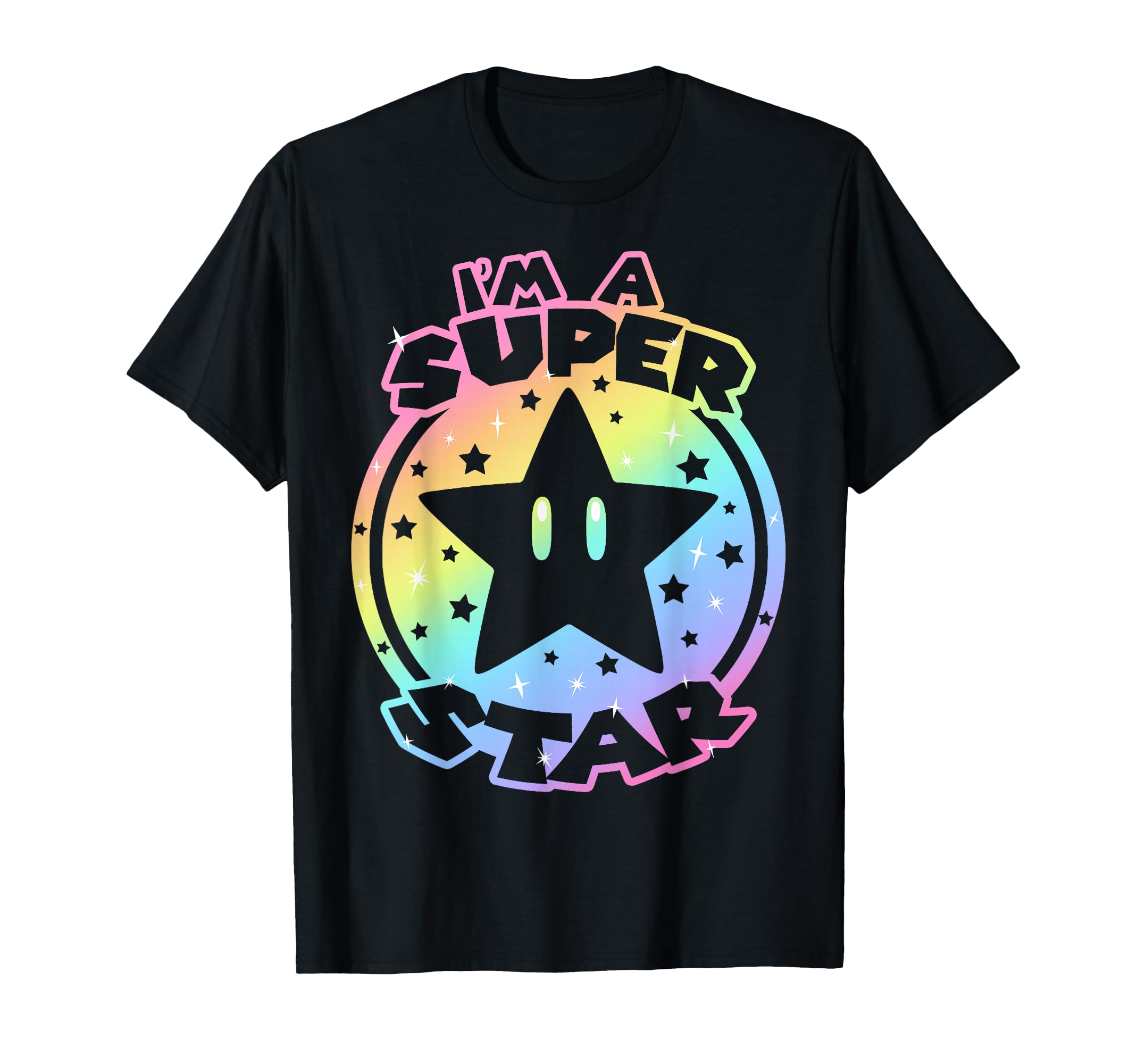 World I'm A Super Star Neon Rainbow Fade Logo T-Shirt