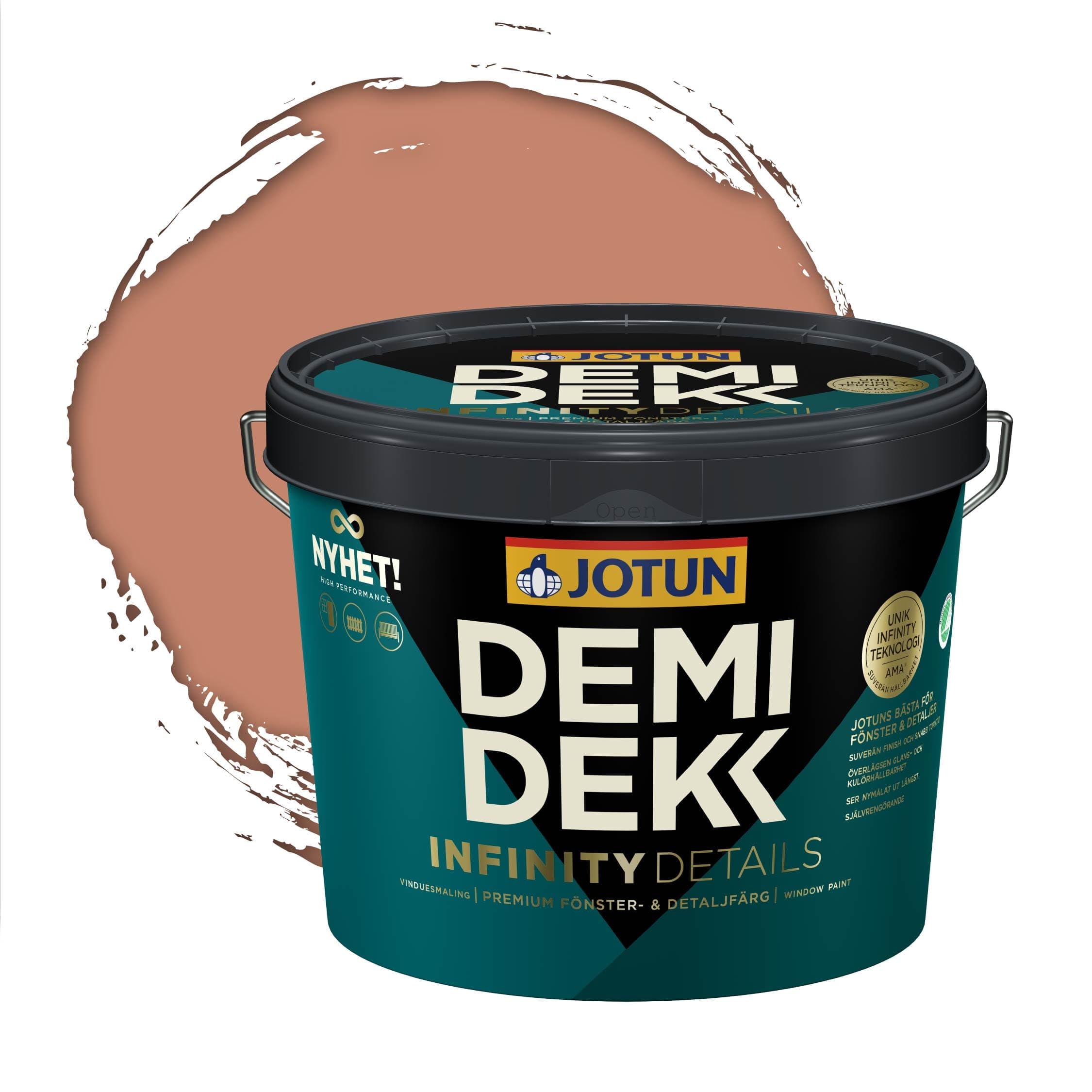 Jotun - Peinture Bois, Lasure Opaque pour Extérieur et Intérieur Satinée - DEMI DEKK INFINITY DETAILS - RAL 3012 - Rouge Beige - 3L