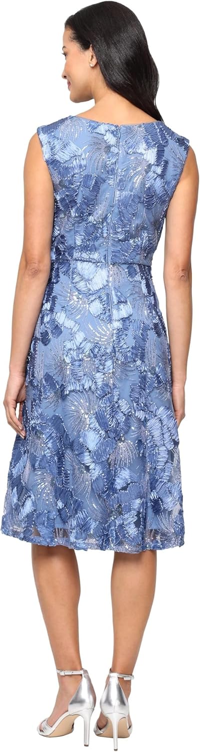 S.L. Fashions Women's Short Knee Length Mother of The Bride, Cocktail, Wedding Guest, Soutache Party Dress