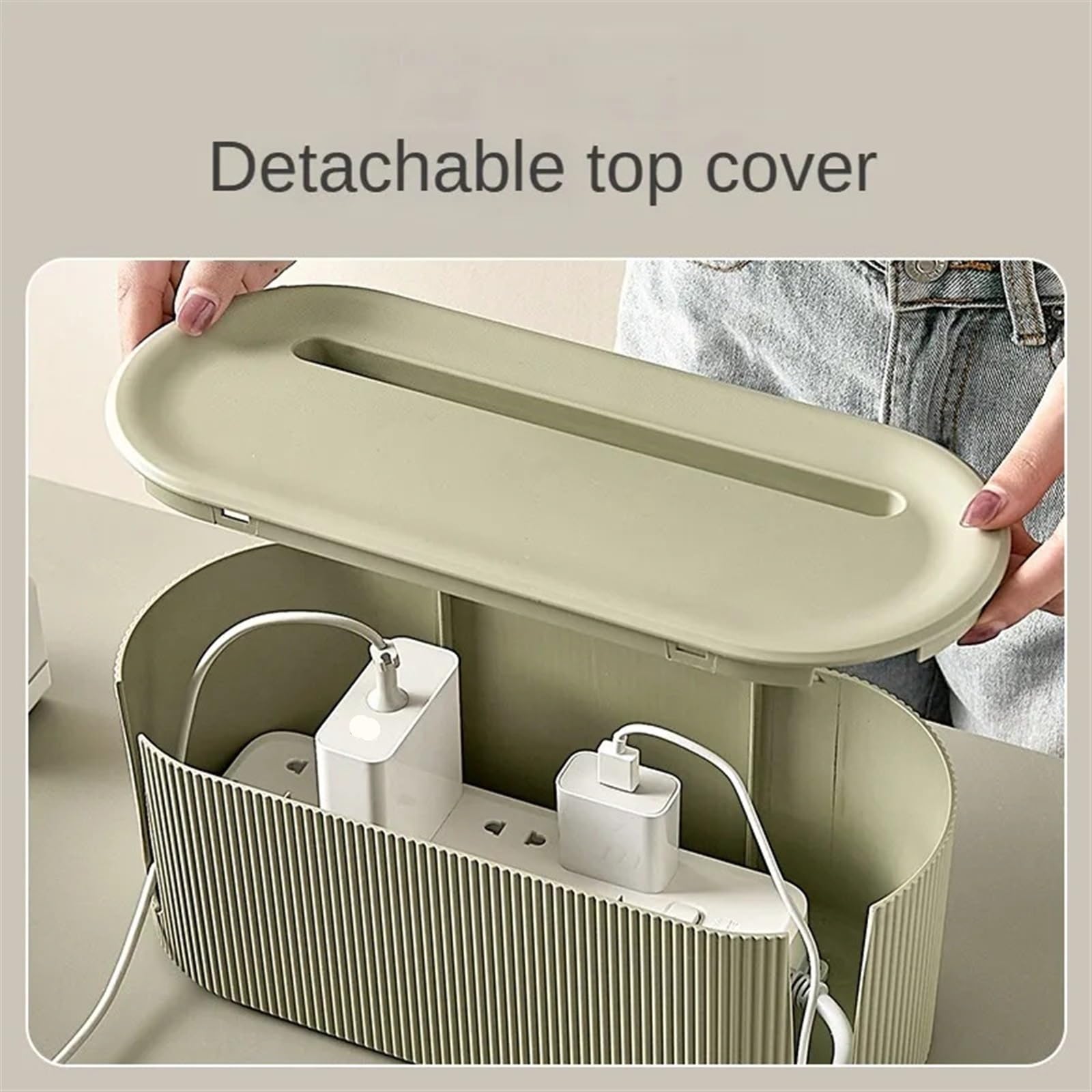 Kabelmanagementbox Steckdosenleisten-Organizer-Box for das Draht- und Kabelmanagement. Kombination aus Steckdosenleisten. Multifunktionale Organizer-Box(Green)