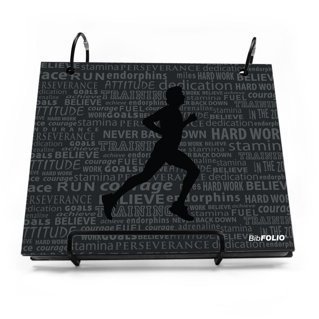 Running Inspiration Male BibFOLIO Race Bib Album | Bib Holder by Gone For a Run | Black