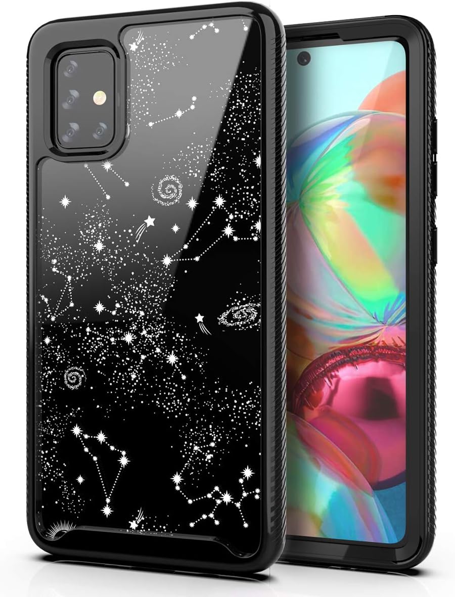 PBRO Case for Samsung Galaxy A71 5G Case [Not A71 5G UW Verizon] Cute Universe Case Dual Layer Hybrid Anti-Slip Sturdy Case Rugged Shockproof Case for Samsung Galaxy A71 5G-Black