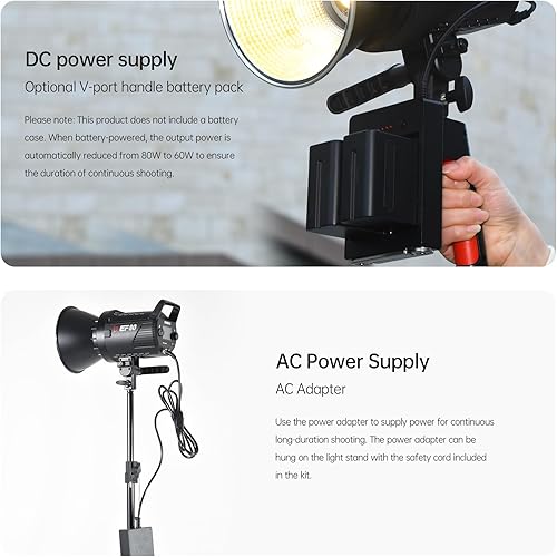 Miniatura 6 de JINBEI EF-80 80W COB Led luz de video con control de aplicación, 5500K luz diurna Bowens Mount CRI97+TLCI98+9 efectos de iluminación iluminación de