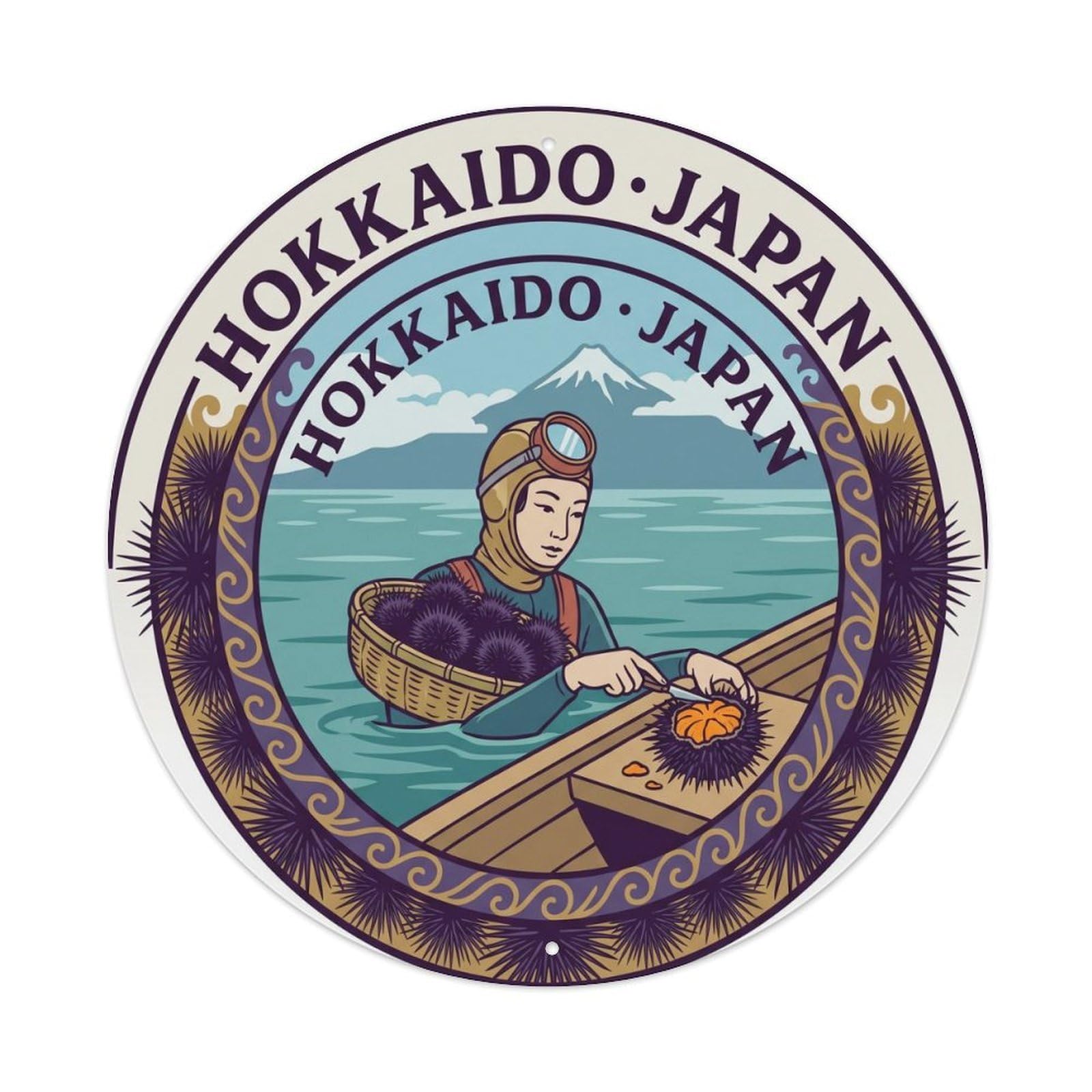 Uni Sea Urchin Harvest Food Market Culture Regional Metal Tin Sign