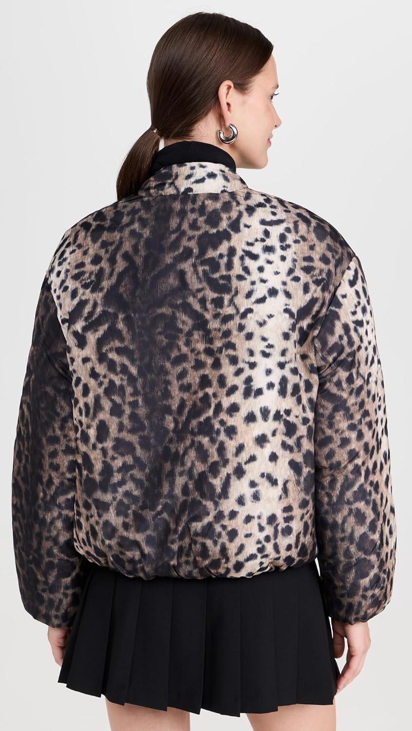 Apparis Women's Leni Leopard Padded Bomber Jacket
