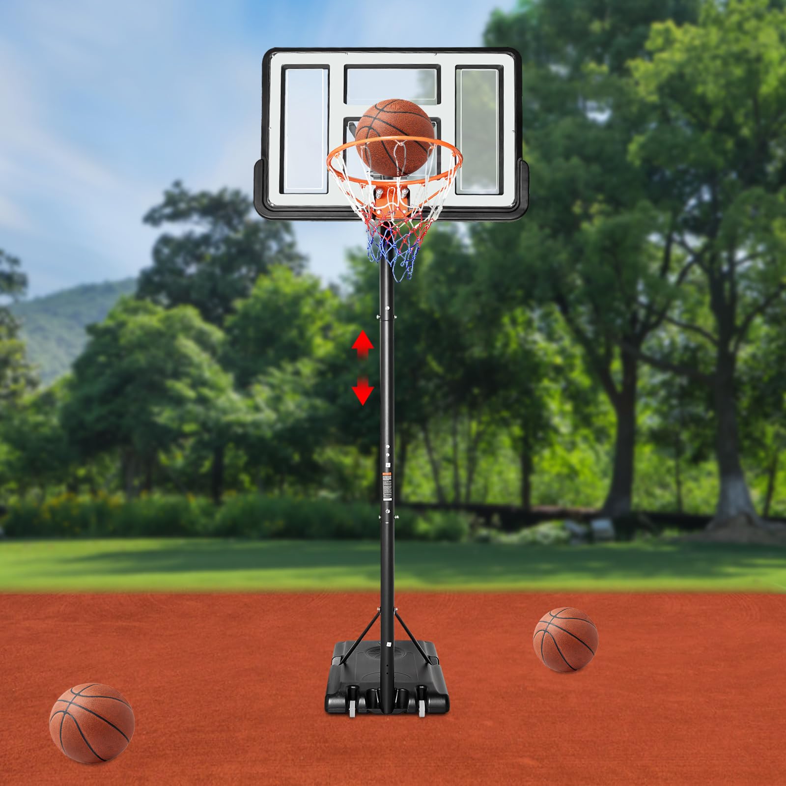 Tragbarer Basketballkorb-Ständer, höhenverstellbarer, tragbarer Backboard-Mechanismus, Basketball-Set für Kinder und Erwachsene