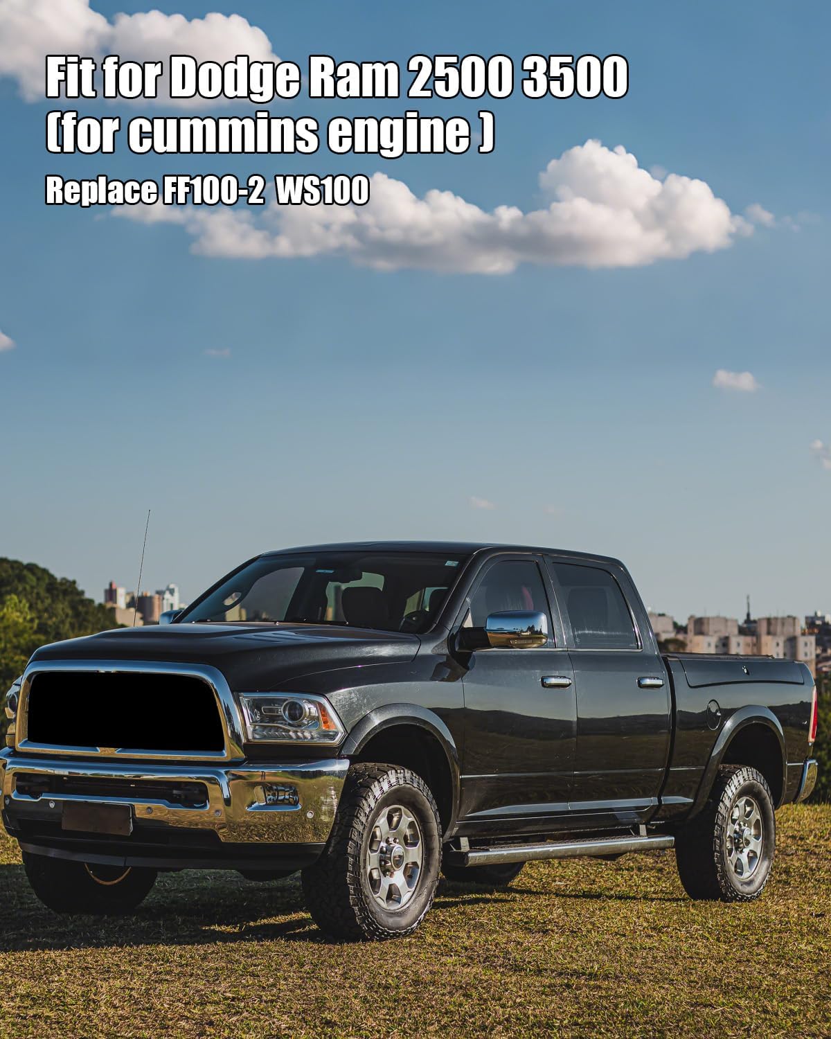 Fuel Filter and Water Separator Filter Replace FF100-2 WS100, Fit for Dodge Ram 2500 3500 Powerstroke Cummins Duramax Diesel, 4PCS