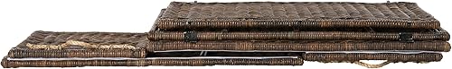 Miniatura 3 de happimess HPM9000B Caden - Baúl de almacenamiento de mimbre de 46 pulgadas, plegable para almacenamiento plano, Rattan-Sarang Buaya, costero para