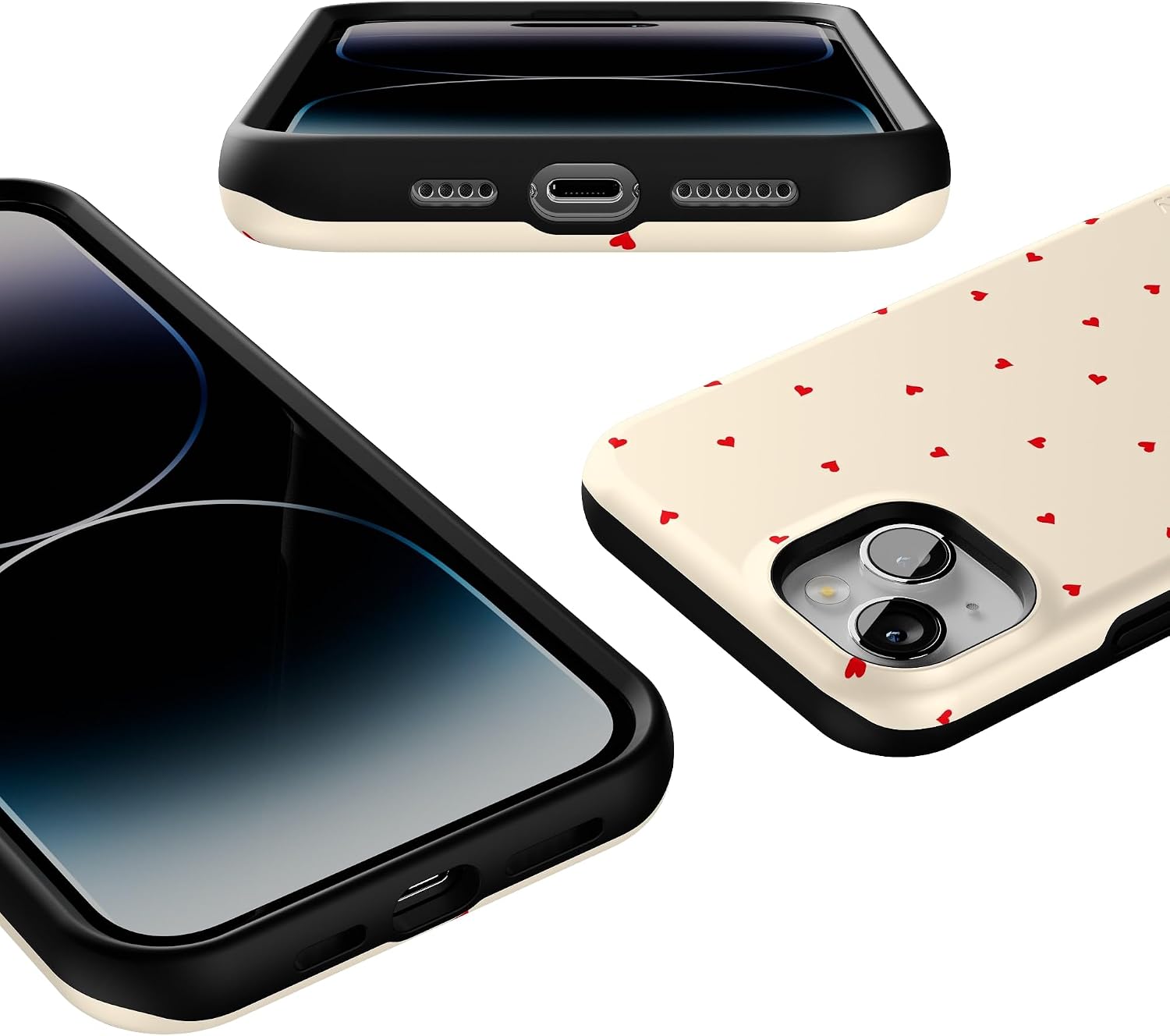 Casely iPhone 14 Plus Case | Be Mine | Tiny Hearts | Bold Protective Design | Compatible with MagSafe