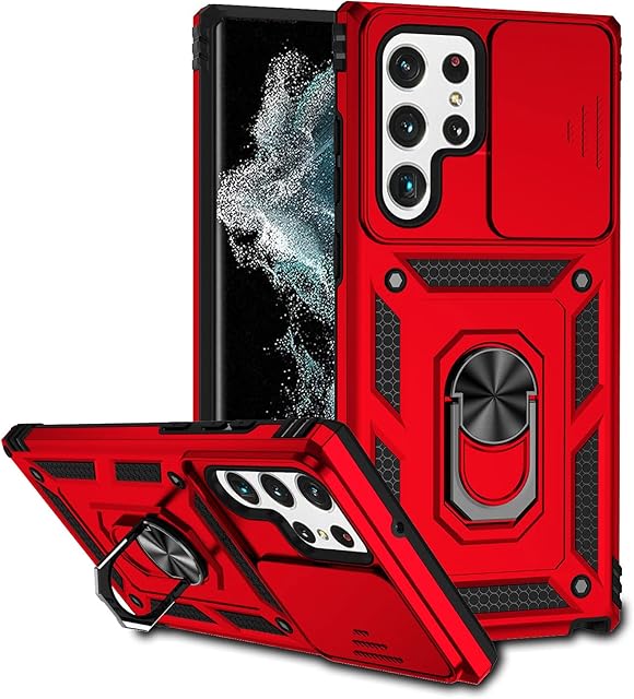 Hitaoyou Samsung Galaxy S22 Ultra Case , Galaxy S22 Ultra Case with Camera Cover & Kickstand Military Grade Shockproof Heavy Duty Protective with Magnetic Car Mount Holder Case for Galaxy S22 Ultra