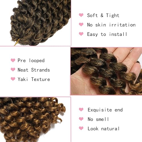 Miniatura 3 de 5 piezas de cabello rizado con ganchillo de 8 pulgadas, cabello de ganchillo jamaicano con rebote, cabello rizado de ganchillo corto, 20