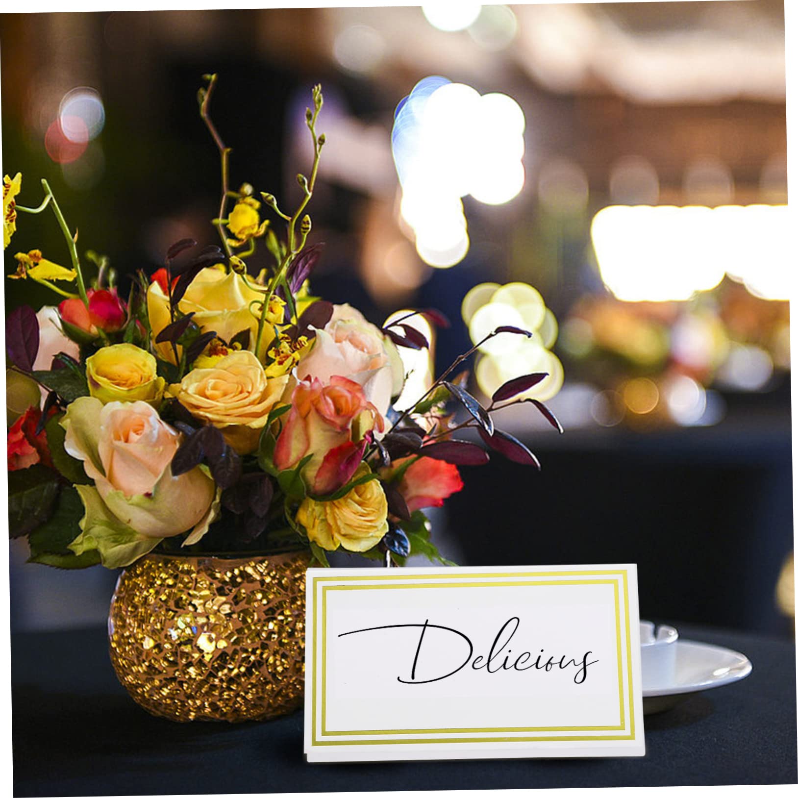 HOMSFOU 3 Sätze Tischkarten Mit Bronzing Design Für Hochzeiten Und Dinnerpartys Elegante Platzkarten Aus Dickem Einfach Zu Beschreiben Robust 60 Stück * 3