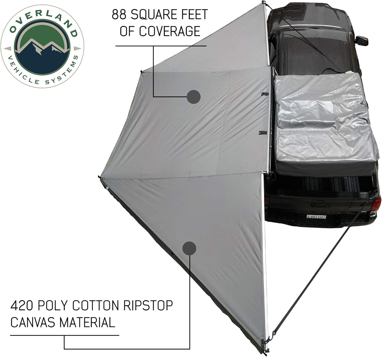 OVS Nomadic 180 Awning - Dark Gray with Black Travel Cover - Universal