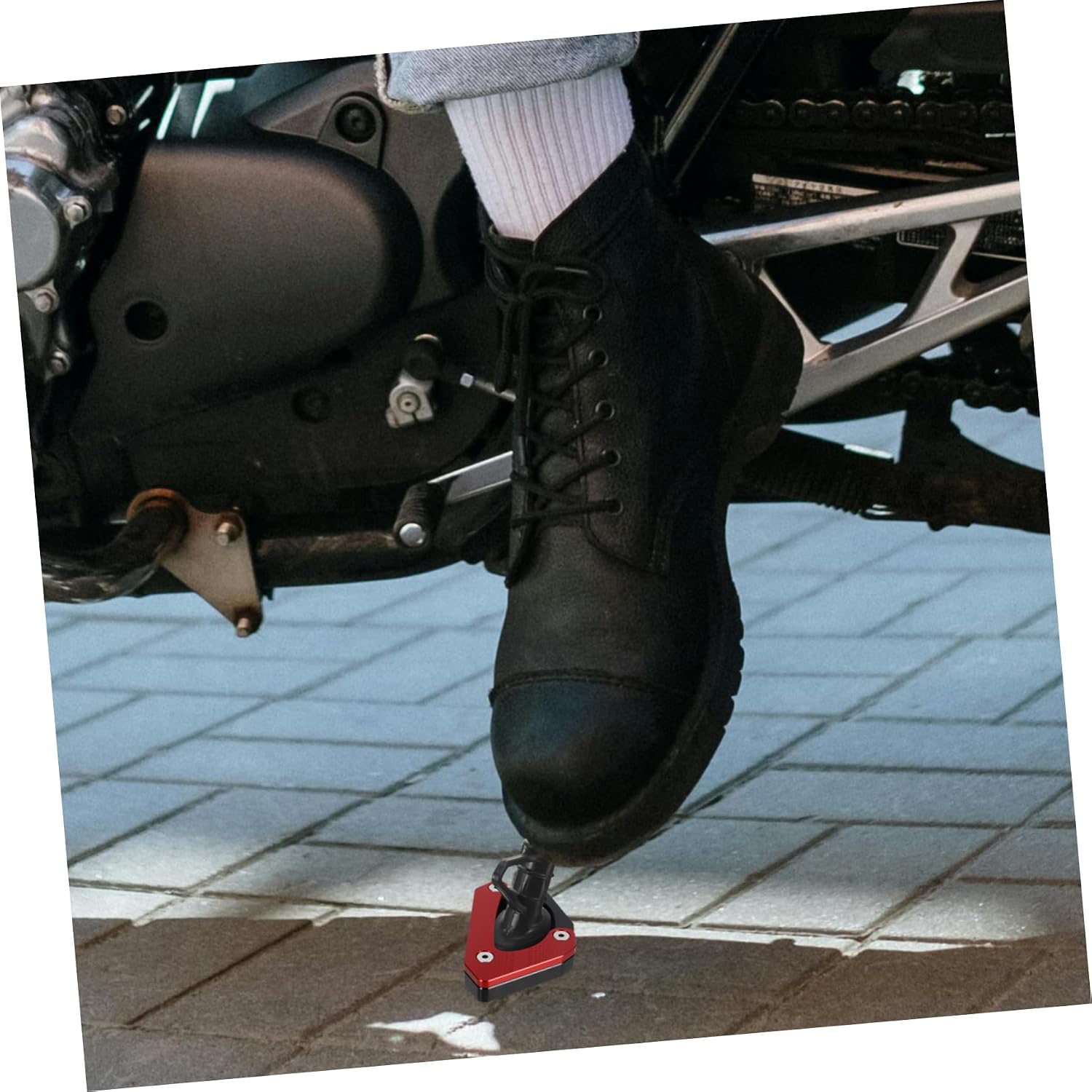 Motorcycle Kickstand Pad Heavy-duty Kickstand Plate for Scuff Design for Parking Any