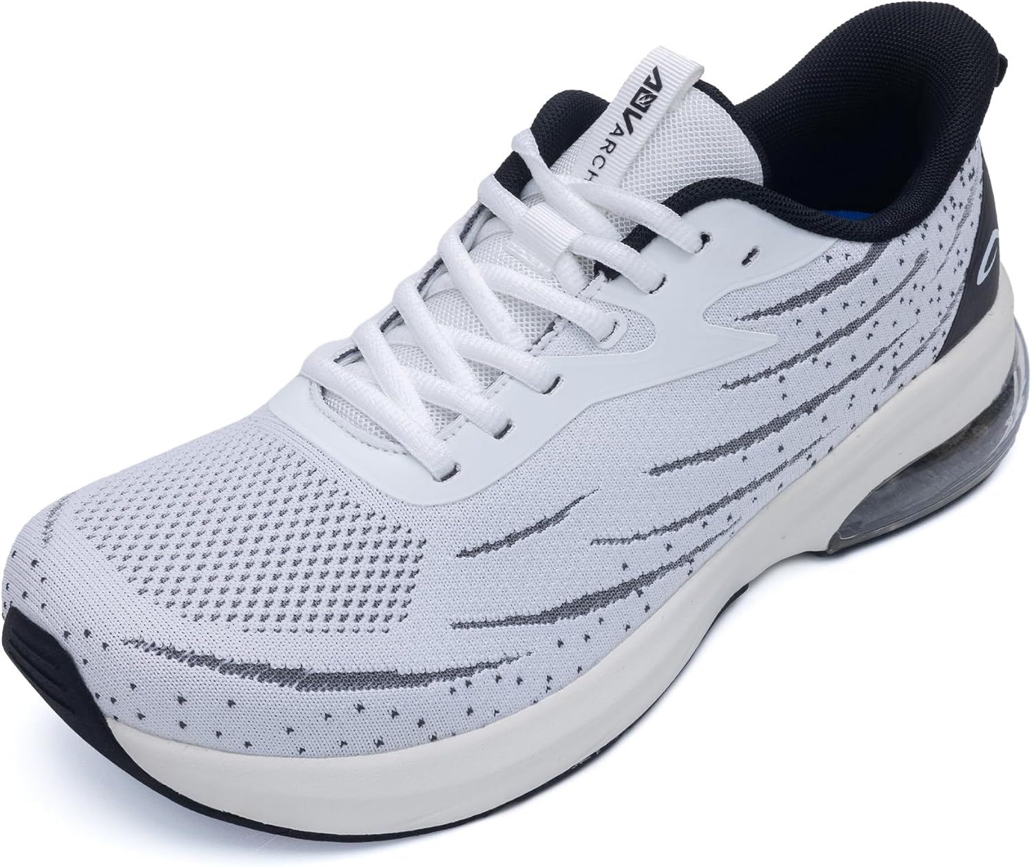QAUPPE Wide Toe Box Walking Shoes for Men Plantar Fasciitis Arch Support Shoes Orthotic Tennis Sneakers for Heel Pain Relief