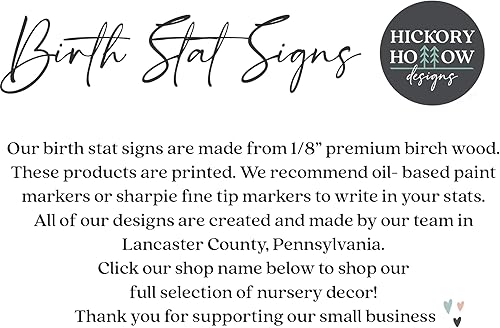 Miniatura 5 de Birth Stat Sign Personalized for Newborn Baby, Scarlett James Design, Crib & Nursery Decor, Photography Prop, Baby Shower Gifts, Gender Reveal,