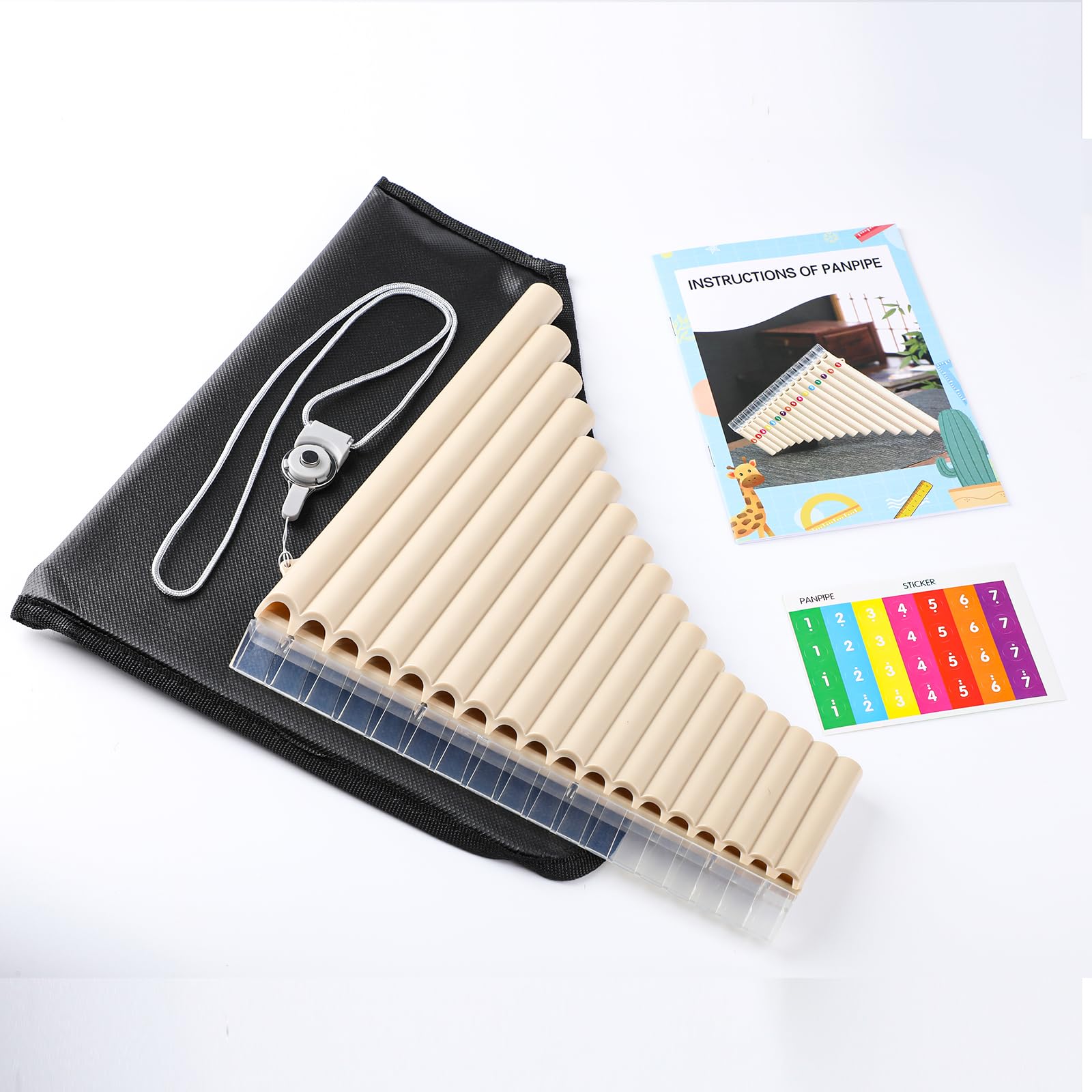 Flûte en do à 18 tuyaux – Design instrument pour un jeu facile, parfait pour les étudiants et les débutants (Lvory)